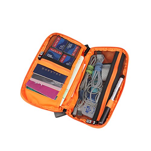 BUBM Organizer Tragetasche USB-Speicherstick Karte Bewahrungstasche für Elektronische Zubehöre Reise Organisasor Tasche mit Griff (Klein, Grau） - 6