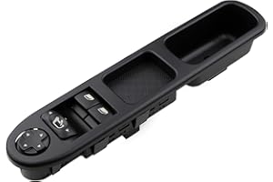 PARTSLINE Bouton Platine de Lève-Vitre Avant Gauche Côté Conducteur AVEC Fonction Rabattage des Rétroviseurs compatible avec 207 de 2006 à 2015-6554QA 6554PZ 96548596XT