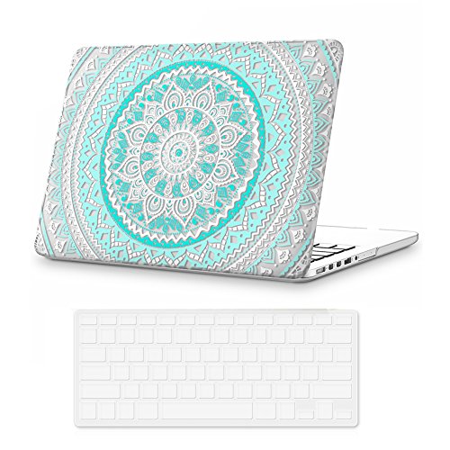 Case MacBook Pro 15 Retina Hülle Blau und weiß ,iCasso Medallion Design Ultra Slim Dünn Kratzfeste matt rutschfest Hartschale Kunststoff Schutzhülle Snap case für MacBook Pro 15 Zoll Retina (Modell: A1398)
