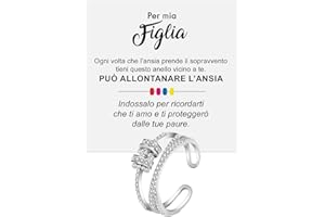 BRAMART Anello da Donna in Argento Sterling 925 Anello Ispirazionale e di Incoraggiamento per Figlia per Donne Ragazze Dimensione Pollice Regolabile Anelli di Apertura