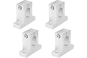 Othmro 4 rodamientos de bolas de riel de movimiento lineal, sujeción de guía lineal de eje de guía deslizante de aluminio para eje de 25 mm de diámetro