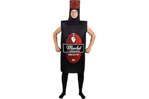 Funidelia | Disfraz de Botella de Vino para hombre y mujer Bebida, Comida - Para adultos y divertidos accesorios para Fiestas, Despedida de Soltero, Carnaval y Halloween - Talla única - Negro