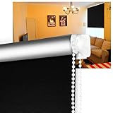 SHINY HOME® 2 Jahre Garantie Rollo (Breite und Höhe) 100 x 175cm für Fenster Tür mit Klemmträgern Verdunklung Verdunklungsrollo Klemmträger Fensterrollo Silberbeschichtung Schwarz