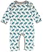loud + proud Unisex Baby 258 Full Animal Print Footies, Blue (sky Sk), 18-24 months (Manufacturer size: 86/92)