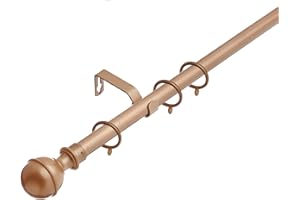 LISTER CARTWRIGHT 19 mm Extendable Metal Curtain Pole Rods - Bronze (Ball Finials, 120-210 cm)