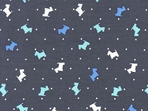 Michael Millar Scottie Toss Poplin Quilting Fabric Boy - per fat quarter