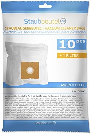 10 Vacuum Cleaner Dust Bags for Metro: BS1230, VC2030, Micromaxx: MM2668, MM40635, Monix: Turbomax 1400, MPM: BSS1600,BSS2014, VCH4601, VCH4601E Focus