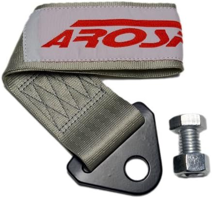 AROSPEED GREY GRAY GUNMETAL SILVER TOW STRAP Kit High Tensile Strength Heavy Duty Steel and Polyester 10,000 LB Pound Rating Front Rear Universal JDM for Honda Acura Civic Fit Prelude Integra RSX Accord S2000 Si TSX CL TL GSR LS EK9 EK EG EF EJ1 EM1 EF9 FG2 DC2 SOHC DOHC B16 D16 B18 B20 H22 F22 LS VTEC K20 K24 EX DX LX Si SiR Si-R