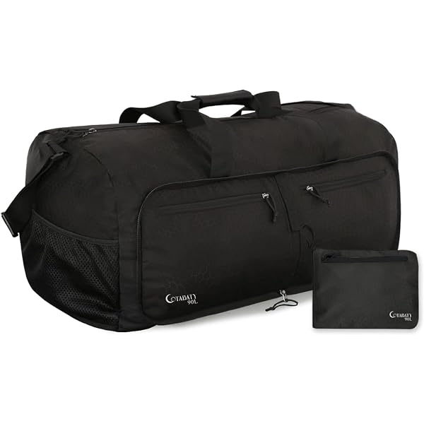 Leichte Falt-Reisetasche – 90 Liter Volumen, Nur 0,6 Kg Schwer, Perfekt Für Urlaub & Transport (Schwarz)