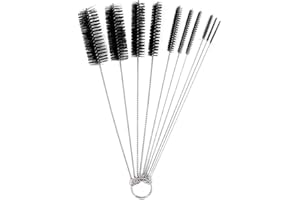 Fliyeong Premium 10 Pack Baby Bottle Cleaning Brush Bottle Tube Straw Cleaner, Teat, Nipple and Sippy Cup Top Cleaning Set