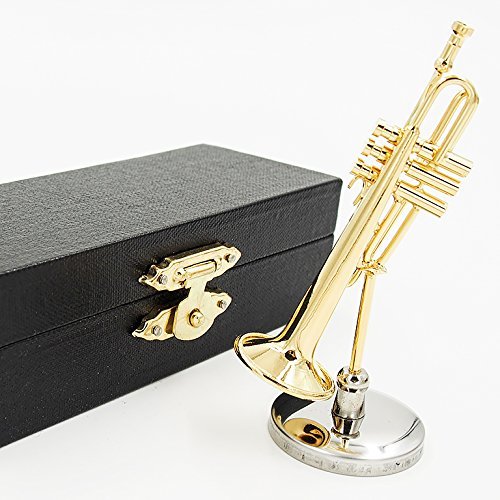 1/12 Scale Miniature Trumpet With Case | Dollhouse Accessory For Miniature Displays & Collections - View #4