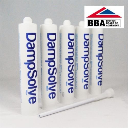 5 X 380ml DAMPSOLVE Damp PROOFING Cream DPC Course Injection Treatment
