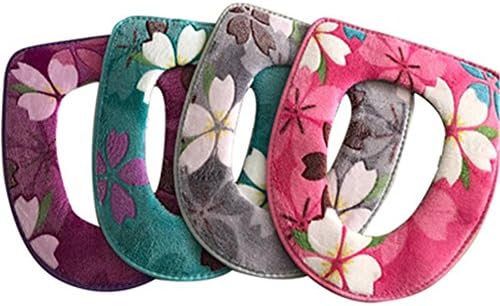 yue-housse Plush Toilet Seat Mat Lid Cover Toilet, Cotton, Lot de 4, 37_x_43_cm