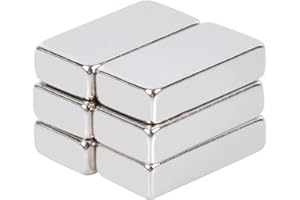Aenienoe Małe prostokątne magnesy neodymowe, 20 x 10 x 5 mm, ekstra mocne, mini magnesy do tablic suchościeralnych, tablic magnetycznych, lodówki, rzemiosła, zdjęć, 6 sztuk