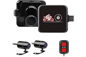 VSYSTO Dashcam Moto, Grand Angle de 130° Caméra de Moto Avant et Arriere 1080P, Camera Velo étanche avec WiFi, Vision Nocturne Starlight, Capteur G, WDR, Enregistrement en Boucle, 256 Go Max