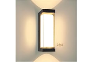 YindaLux 24W LED Aussenlampe mit bewegungsmelder, IP65 3000LM Wandleuchte Innen/Außen, 3000K Modern Außenleuchte mit bewegungsmelder, Aluminium Außenleuchte für Terrasse, Eingang, Flur, Schwarz