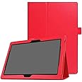 Zrengp Shell for Lenovo Tab 4 10 / Tab 4 10 Plus 10.1" Leather Case, Ultra Slim Folio Stand Cover for Lenovo Tab 4 10.1 TB-X304F/N/L TB-X504F/N / Tab4 10 Plus TB-X704F/N/L 10.1" (Red)