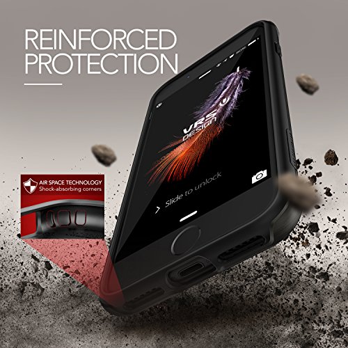 iPhone 7 Case VRS DesignÂ® [Titanium Black] Ultra Slim Brushed Back Case Cover [Duo Guard] Heavy Duty Protection with Metal Kickstand Single Layered Phone Case for Apple iPhone 7