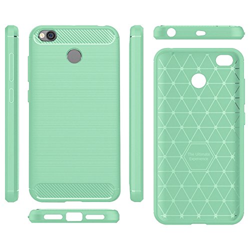 Funda Xiaomi Redmi 4X Amytech Silicona Fundas para Redmi 4X Carcasa Xiaomi Redmi 4X Fibra de Carbono Funda Case  Verde