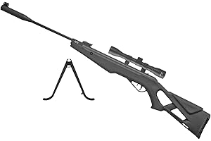 PARABELLUM Carabina EKOL Thunder 4,5 Aire comprimido (pistón Gas) (3,5j) 310 m/s + bipode + Visor 4x32 con monturas. para Uso Deportivo o Airsoft.