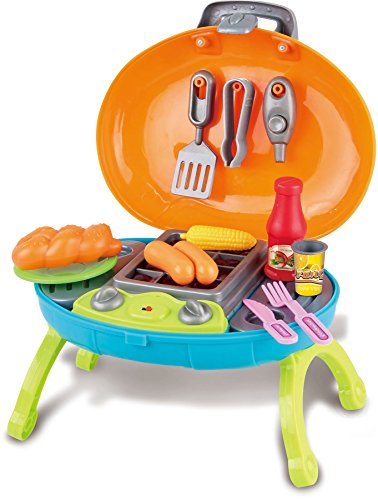 Vinsani 15 PC Light & Sound Blue Children Kids Indoor Outdoor Summer Garden BBQ Barbecue Pretend Portable Play Set Vinsani 15 PC Light & Sound Blue Children Kids Indoor Outdoor Summer Garden BBQ Barbecue Pretend Portable Play Set