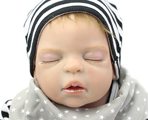 Collectible Sleeping Reborn Baby Boy Dolls Full Body Siliocne Vinyl 22