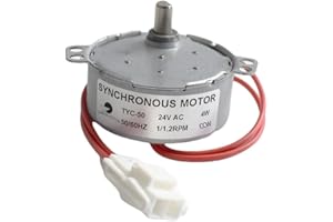 CHANCS Moteur Synchrone TYC-50 24V AC 1/1.2RPM CCW 4W Petit Moteur Electrique Boîte à Engrenages pour Convoyeur de Litière pour Chat