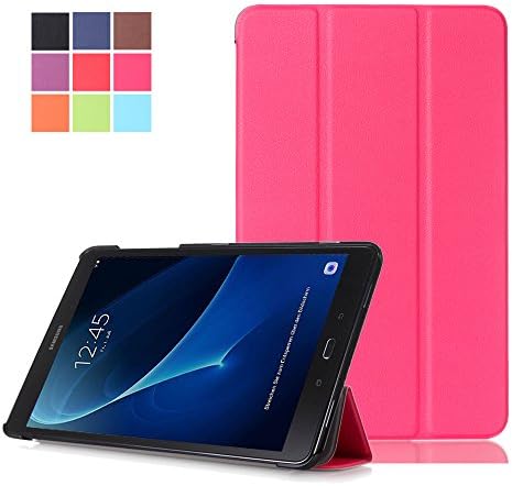 Folio Case for Tab A 10.1-Inch -Flip Case Leather Cover for Samsung Galaxy Tab A 10.1 Inch 2016 (SM-T580/SM-T585) Tablet,Hot Pink