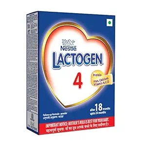 Nestl? LACTOGEN 4 Follow-Up Formula Powder - After 18 Months Upto 24 Months, Stage 4, 400g Bag-in-Box Pack