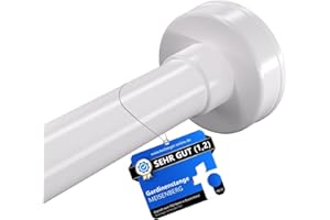 MEISENBERG Stange ohne Bohren - Weiß, Ø 25 mm, 1Stück - Teleskopstange zum Klemmen - Multifunktionale Vorhangstange Klemmstange für Fenster, Raumteiler und Küche (70-120cm)