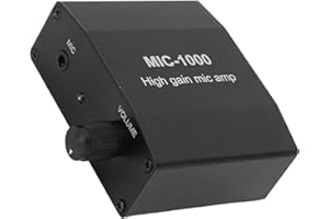 lyrlody High Gain Mic Amp, Microphone Amplifier High Sensitivity ALC Control 1000 Times Gain Aluminium Shell Amplification Accessory Set Kit for Mobile Phone Recording