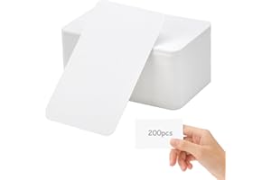 APOMOONS 200 tarjetas de papel en blanco, 9 x 5,5 cm, para manualidades, escuela, oficina, vocabulario, aprendizaje