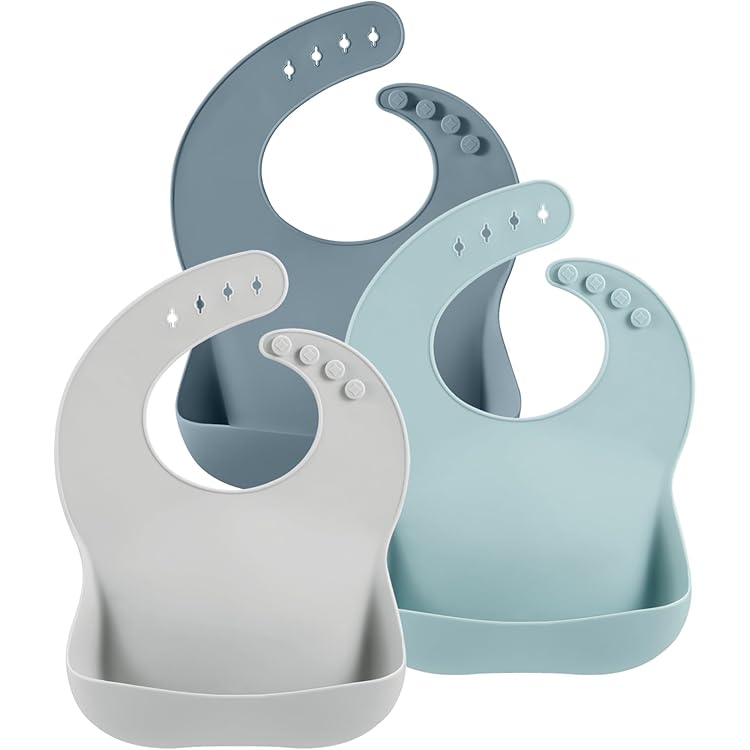 Bavoir Bébé En Silicone JUDY WILD Kid's Spirit – 27x20,5 Cm, Bleu, Ajustable, Facile à Nettoyer, Pour Repas