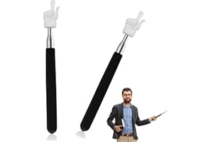 Taicols 2 Stücke Zeigestab Ausziehbar, Ausziehbare Hand Zeiger Finger Zeigestock, Teleskop Lehrer Zeiger für Klassenzimmer Präsentation Ausziehbarer Zeigestab (Schwarz)