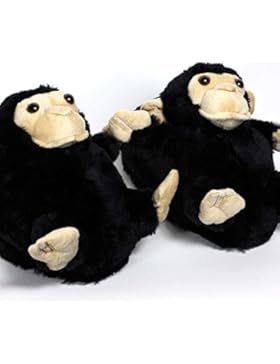 Sleeper'z Rutschfeste Plüsch-Hausschuhe Affe