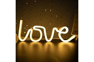 DWOOKE Love Neon Light, LED Sign, Warm White Battery & USB Powered Wall Decor for Girl's Bedroom, Wedding, Valentine's Day, Party - Accessories and Gifts