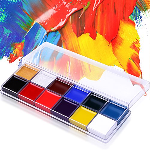 VALUE MAKERS® 12x Körpermalfarbe Körperfarbe Set Make Up Schminke Palette Gesichtsfarbe Bodypaint Bodypainting - 7