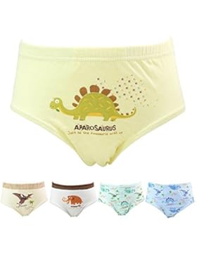 Allmeingeld Jungen Dinosaurier Slips Set 100% Baumwolle Unterwäsche 5 Packung für Kinder