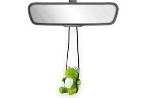 VIPbuy 100% handgefertigte hölzerne schwingende Frosch-Auto-Hängedekoration – niedliche, handgeschnitzte, bemalte Holz-Frosch-Figur, Auto-Spiegel-Hängezubehör, Dekoration, Geschenke