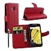 Produktbild Owbb Folio Brieftasche Ledertasche für Motorola Moto E (2. Generation) Smartphone mit Ständerfunktion und card holder-Rote