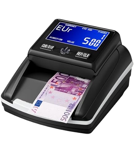 SQUADO Rilevatore DI SOLDI FALSI Verifica Banconote False EURO CON BATTERIA RICARICABILE E CONTA BANCONOTE PORTATILE Detector per Soldi