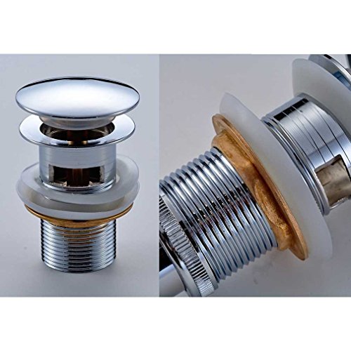 Auralum Ablaufventil Ablaufgarnitur Waschbecken mit überlauf Push Up Abfluss Pop-up - 4