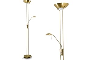 HOFSTEIN Lampa podłogowa LED ROM koloru starego mosiądzu