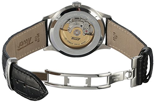 Tissot Men's 40mm Black Leather Band Steel Case Sapphire Crystal Automatic Analog Watch T019.430.16.051.01