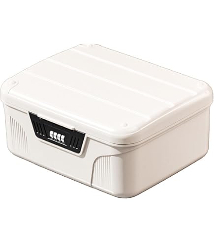 Boîte De Rangement Verrouillable à Code - 23,9x13,1x9 Cm - Pour Médicaments, Snacks, Objets De Valeur - Portable Et étanche