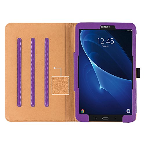 Galaxy Tab A 10.1 Hülle, E-Tree Smart Hülle Schutzhülle Tasche Folio PU-lederne Cover für Samsung Galaxy Tab A 10.1″ (SM-T580 / T585) Tablet – Lila - 4