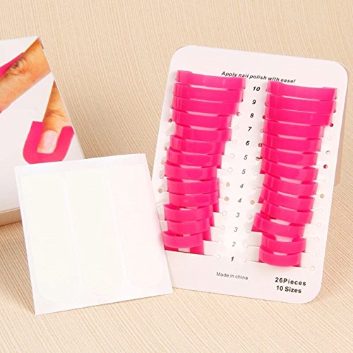 Contever® Wiederverwendbare 10 Größen Paket 26pcs Nagel Abziehen Nagellackentferner Anti Überlauf Kleber Nägel Rand Schutzbarriere Der Haut Nagellack Schablonen - 7