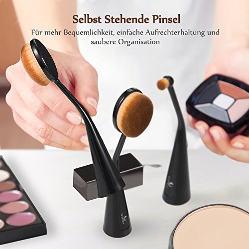 Make Up Pinsel USpicy Pinselset 5-tlgs Schmink Pinsel Set Kosmetik in Ovalem Stehendem Zahnbürstendesign - 4