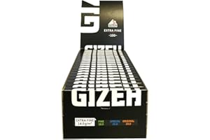 GIZEH BLACK Extra Fine Papers – Extra dünne Blättchen zum Selbstdrehen - Packung mit Magnetverschluss, recyclebar - 20er Pack á 100 Premium Paper (14 g/m²)
