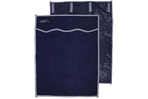 qhp Cajas de cortina Establo de cortina 4 bandas de velcro y 4 anillas en forma de D Marina 140 x 180 cm